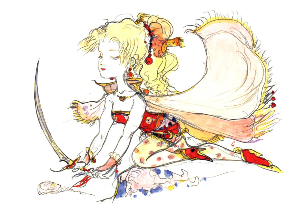 Yoshitaka Amano chibi artwork of Terra Branford for Final Fantasy VI | via Wikia (CC)