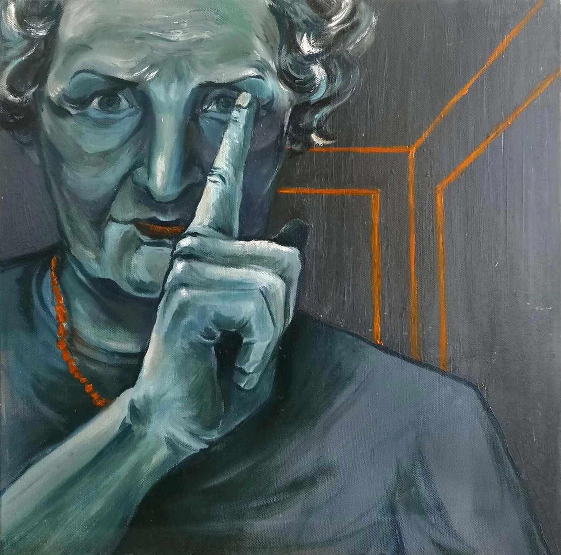 He has to be stopped, 2014, oil on canvas, 40 x 40 cm