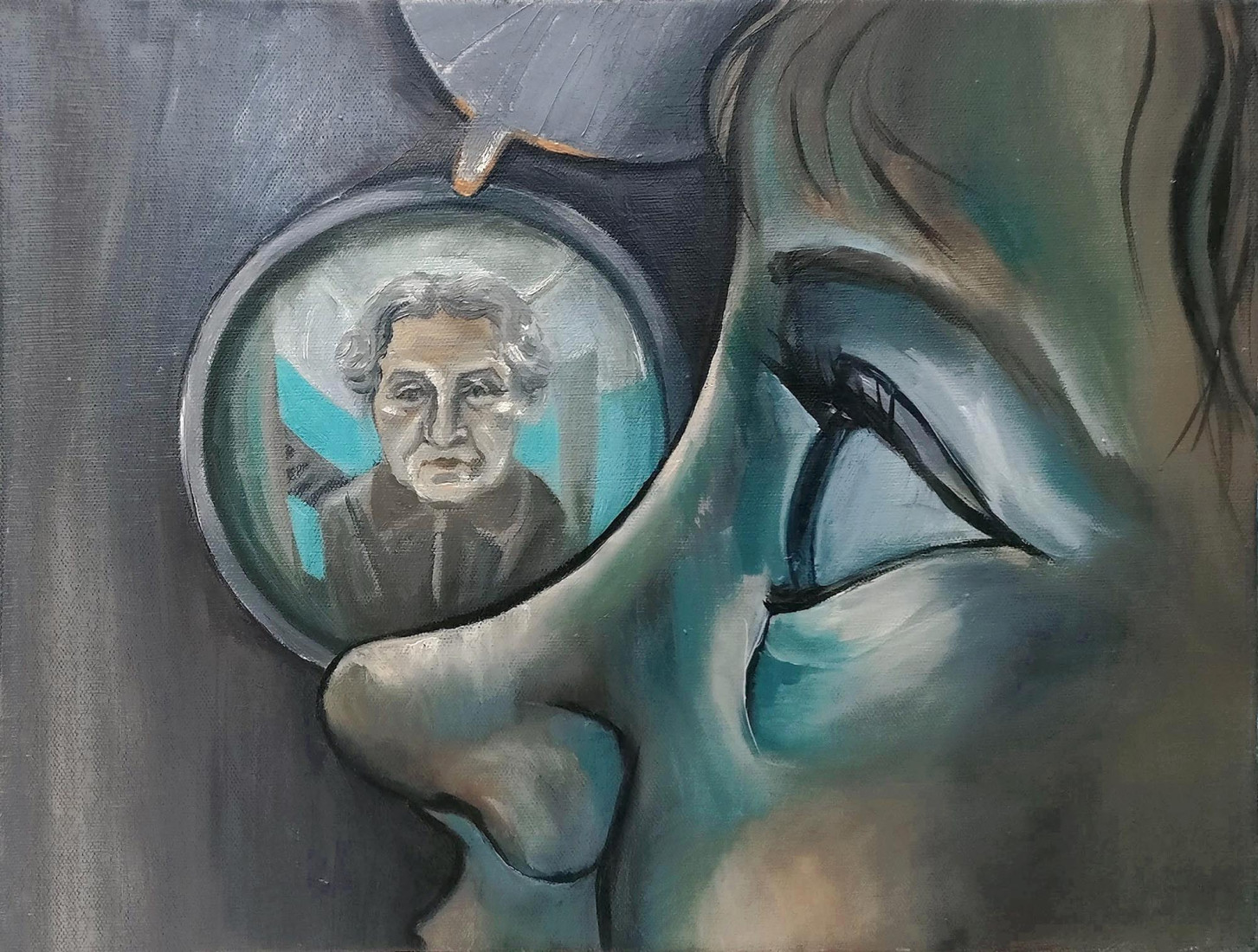 Knock knock, 2014, oil on canvas, 30 x 40 cm