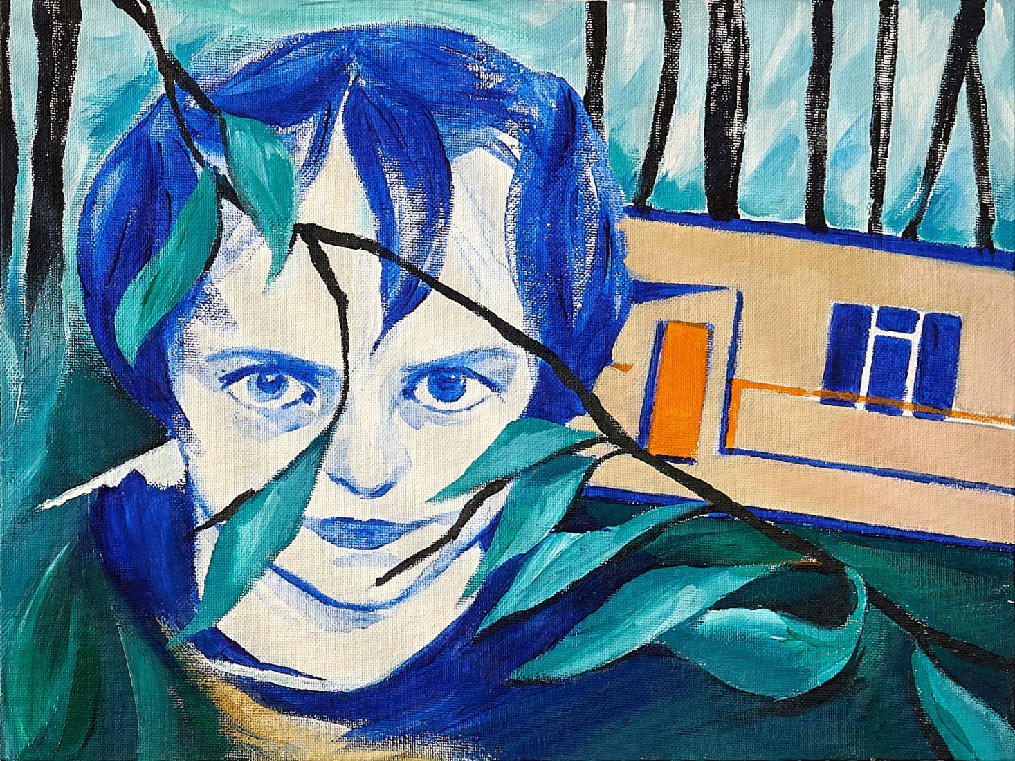 In the corniferous woods, 2018, 30 x 40 cm, acrylic on canvas panel