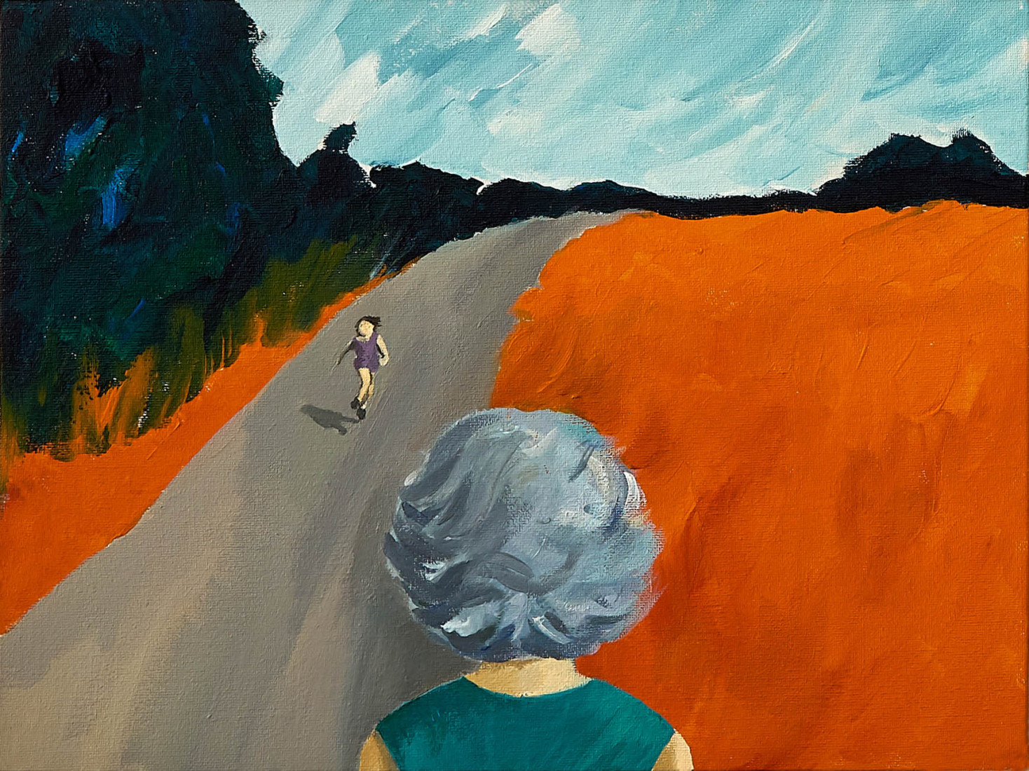 Run, Dollie, Run, 30 x 40 cm, acrylic on canvas panel