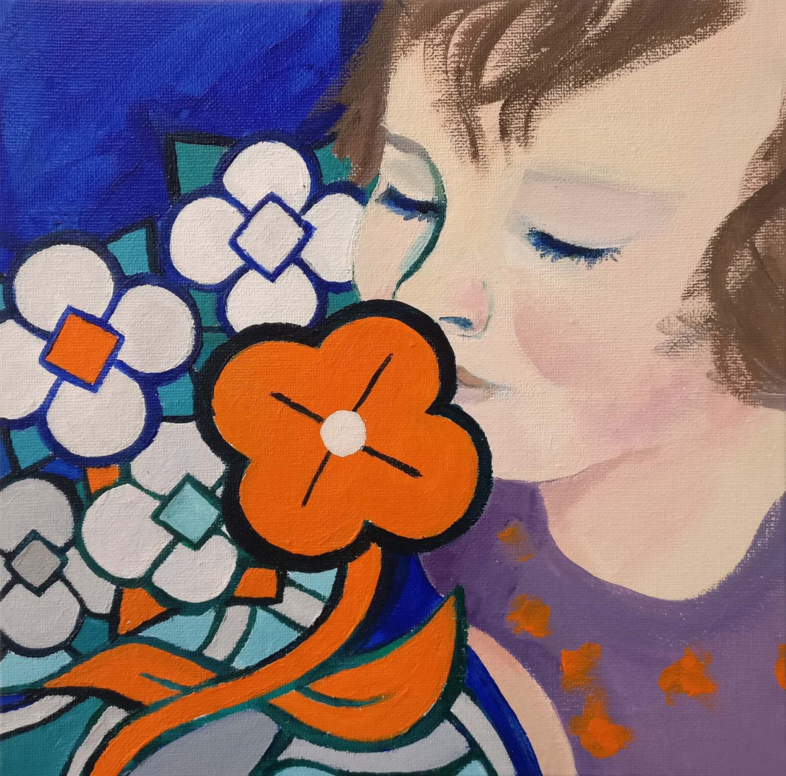 Study for The Gift, 2018, acrylic on canvas, 25 x 25 cm