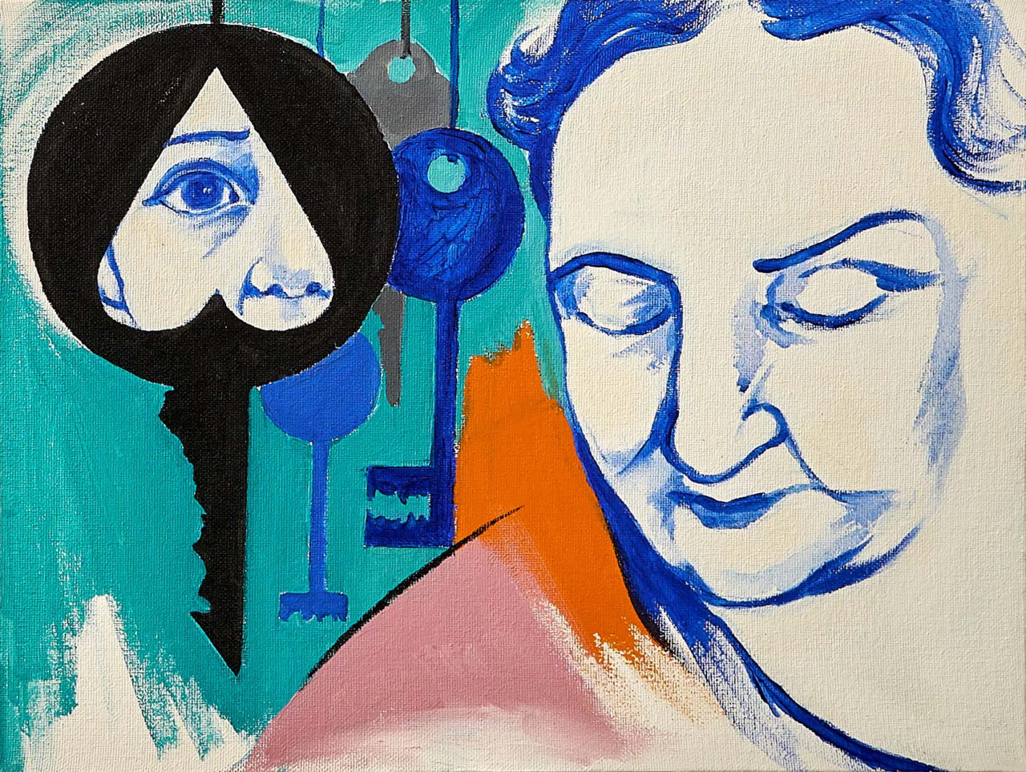 The Key to Her Heart, 2018, 30 x 40 cm, acrylic on canvas panel