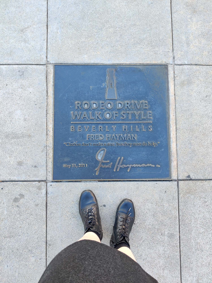 Fred Hayman's plaque on the Walk of Style, Rodeo Drive